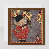 kind Harlequin, muzikant die Banjo speelt (Voorkant)