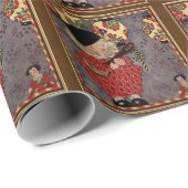  kind Harlequin, muzikant die Banjo speelt Cadeaupapier (Rol Hoek)