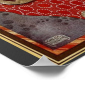  kind Harlequin, muzikant die Banjo speelt Poster (Hoek)