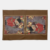 kind Harlequin, muzikant die Banjo speelt Theedoek (Horizontaal)