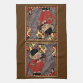 kind Harlequin, muzikant die Banjo speelt Theedoek (Verticaal)