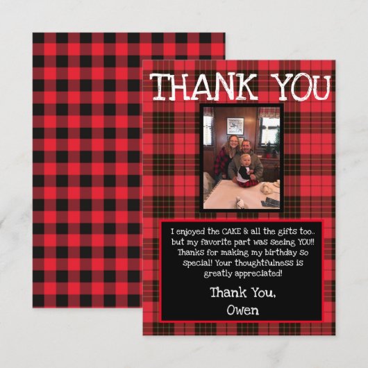 Kind - Hartelijk dank Bedankkaart (Voorkant / Achterkant)