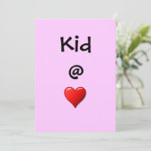 Kind @ harteuitnodiging kaart (Staand voorkant)