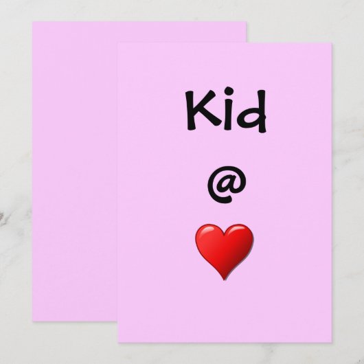 Kind @ harteuitnodiging kaart (Voorkant / Achterkant)