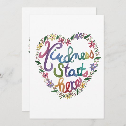 Kind Heart Bedankkaart (Voorkant / Achterkant)