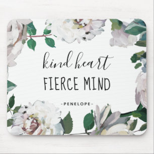 Kind Heart Fierce Mind Waterverf Floral Mousepad Muismat