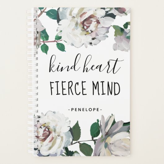Kind Heart Fierce Mind Waterverf Floral Planner (Voorkant)