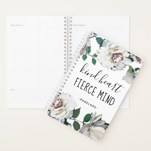 Kind Heart Fierce Mind Waterverf Floral Planner (Display)