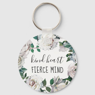 Kind Heart Fierce Mind Waterverf Floral Sleutelhan Sleutelhanger