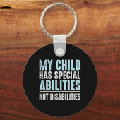 Kind heeft speciale mogelijkheden zonder handicap sleutelhanger (Achterkant)