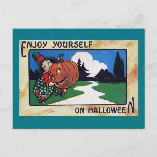 Kind Hefting Halloween Jack O'Lantern Briefkaart (Voorkant)