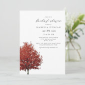 Kind - herfst Waterverf Rode Maple Boom Bridal Kaart (Staand voorkant)