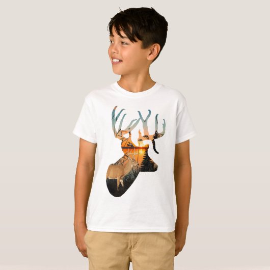 Kind hertenjacht Shirt, Kind whitetail T-shirt (Voorkant volledig)