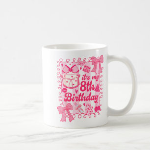 Kind het is mijn 8e verjaardag Coquette esthetiek Koffiemok