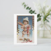 Kind Holding Fireworks en Rockets Briefkaart (Staand voorkant)