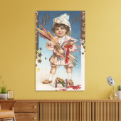 Kind Holding Fireworks en Rockets Canvas Afdruk (Insitu (Woonkamer))