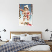 Kind Holding Fireworks en Rockets Canvas Afdruk (Insitu (Slaapkamer))