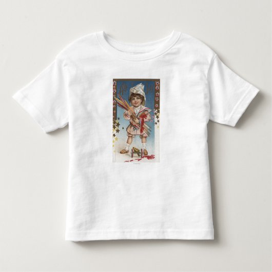 Kind Holding Fireworks en Rockets Kinder Shirts (Voorkant)