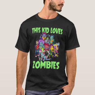 Kind houdt van Zombies Zombie Halloween Boy Girl M T-shirt