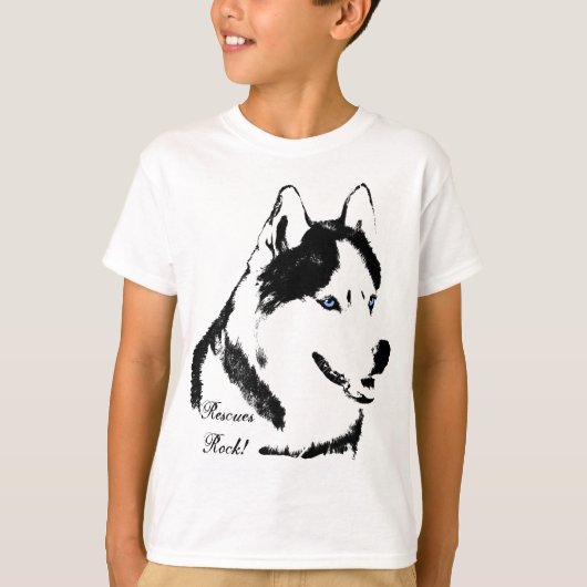 Kind Husky Shirt Rescue Dog Kind Husky T-shirts (Voorkant)