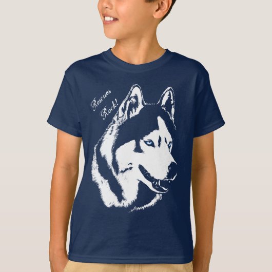 Kind Husky Shirt Rescue Dog Kind Husky T-shirts (Voorkant)