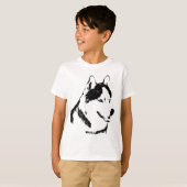 Kind Husky T-Shirt Sled Dog Kinder Husky Shirt (Voorkant volledig)