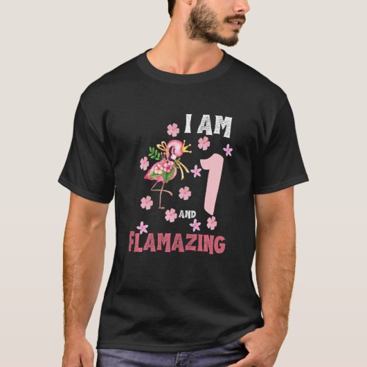 Kind I AM 1 en Flamazing Funny 1e verjaardag Flami T-shirt (Voorkant)