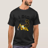 Kind I g 3 bouw 3e verjaardag achtergrond T-shirt (Voorkant)