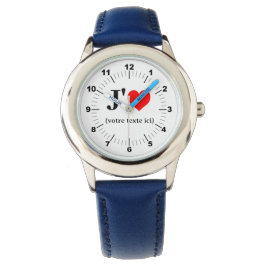 Kind I Heart Blue Leather Strap Watch Horloge
