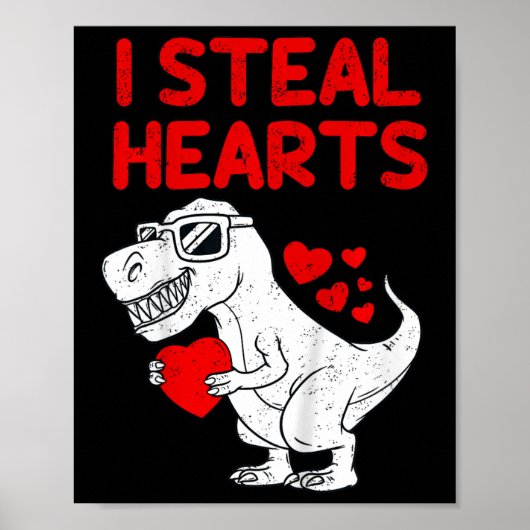 Kind I Steal Hearts T Rex Dino Valentijnsdag Todd Poster (Voorkant)