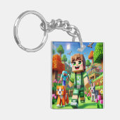 Kind ID Blockstyle Dark Dragon Diamond Zwaard Sleutelhanger (Voorkant Links)