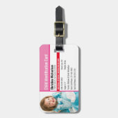 Kind ID Fotoidentificatie Noodhulp Allergie Bagagelabel (Voorkant verticaal)