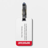 Kind ID Fotoidentificatie Noodhulp Allergie Bagagelabel (Achterkant verticaal)