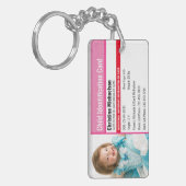Kind ID Fotoidentificatie Noodhulp Allergie Sleutelhanger (Voorkant Links)