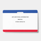 Kind ID Identificatie Noodhulpmiddel Aangepaste fo Badge (Achterkant)