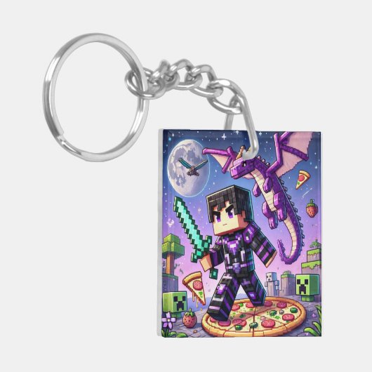 Kind ID Label Blockstyle Dark Dragon Sword Sleutelhanger (Voorkant Links)