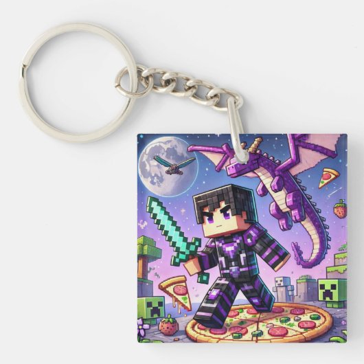 Kind ID Label Blockstyle Dark Dragon Sword Sleutelhanger (Voorkant)