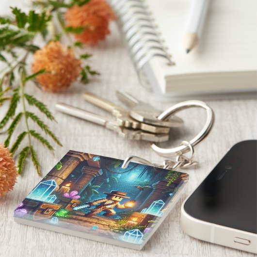 Kind ID Label Blockstyle Minecrafty Adventure Sleutelhanger (Voorkant Rechts)