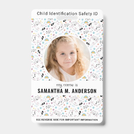 Kind ID Noodhulp Identificatiefonds Kinder Foto Badge (Front)