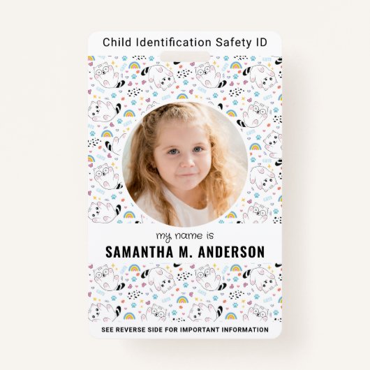 Kind ID Noodhulp Identificatiefonds Kinder Foto Badge (Voorkant)