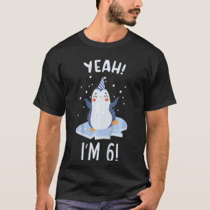 Kind ik ben 6 Penguin Zes jaar oud Zesde verjaarda T-shirt
