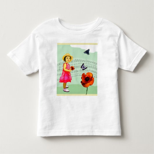 Kind: Ik hou van muziek! papaver Kinder Shirts (Voorkant)