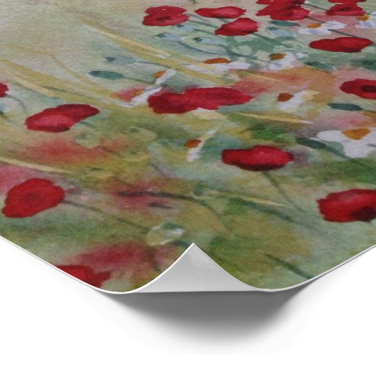 Kind in bloemen poster (Hoek)