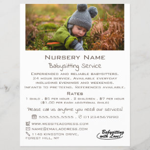 Kind in de herfst, Babysitter, Dagopvang, Nursery  Flyer