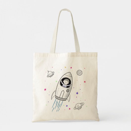 Kind in de ruimte tote bag (Achterkant)