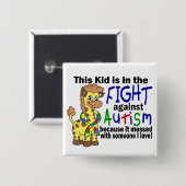 Kind in de strijd tegen autisme vierkante button 5,1 cm (Voorkant /achterkant)