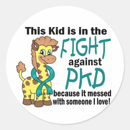 Kind in de strijd tegen de PKD Ronde Sticker (Voorkant)