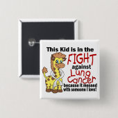 Kind in de strijd tegen longkanker vierkante button 5,1 cm (Voorkant /achterkant)