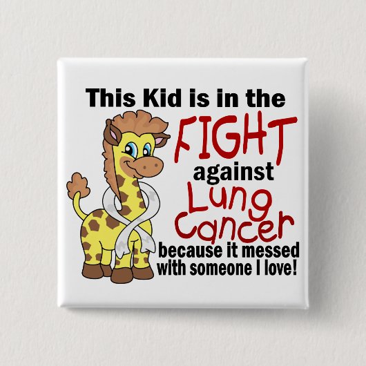 Kind in de strijd tegen longkanker vierkante button 5,1 cm (Voorkant)