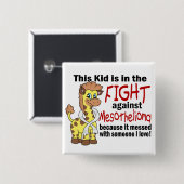 Kind in de strijd tegen mesothelioom vierkante button 5,1 cm (Voorkant /achterkant)